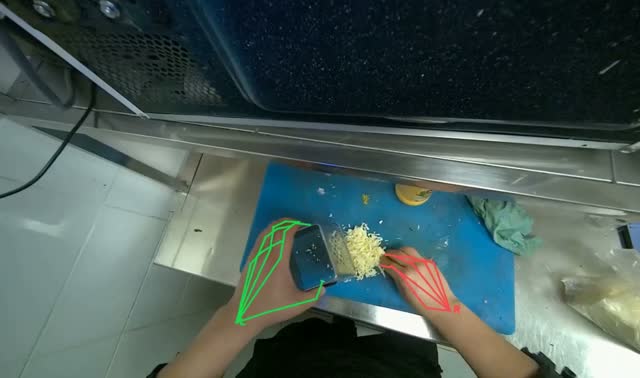 Grating cheese for cooking: egocentric robotics sample