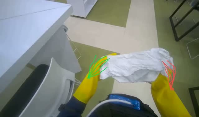 Cleaning table surface: egocentric robotics sample