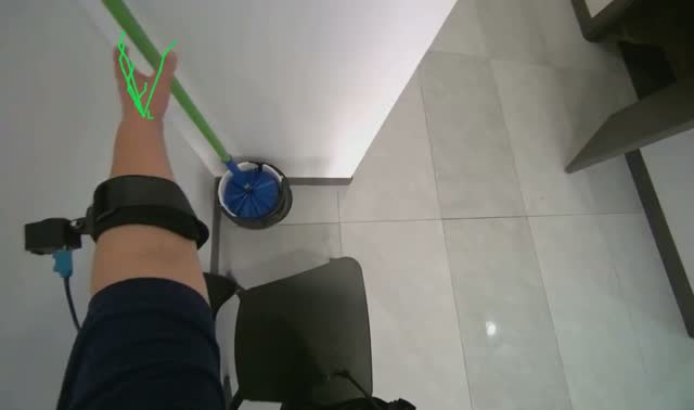 Dusting door frame: egocentric robotics sample