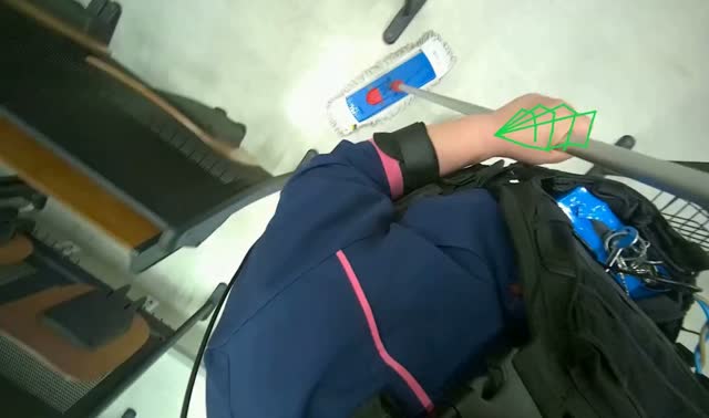 Scrubbing floor with mop: egocentric robotics sample
