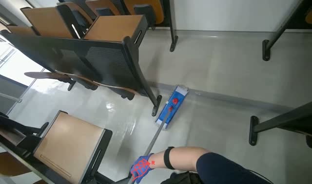 Mopping lecture hall floor: egocentric robotics sample