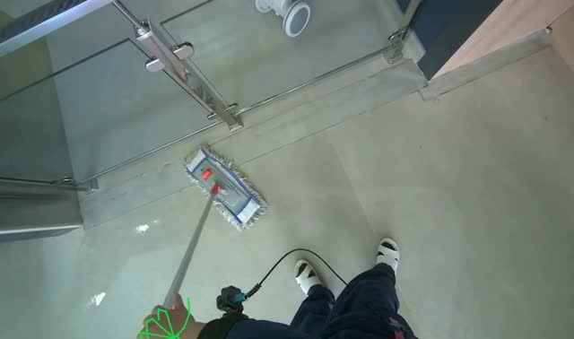 Mopping office floor: egocentric robotics sample