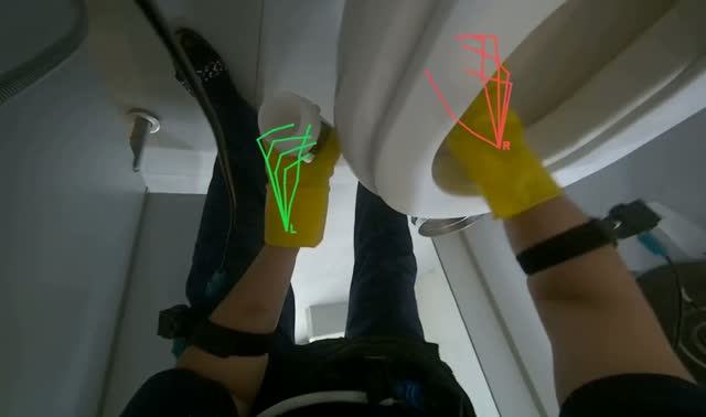 Cleaning toilet stall: egocentric robotics sample