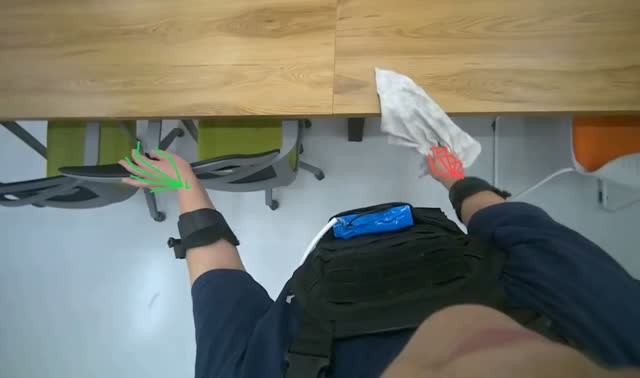 Wiping wooden desk: egocentric robotics sample