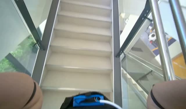 Cleaning underside of stairs: egocentric robotics sample