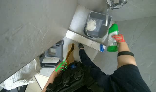 Preparing cleaning solution: egocentric robotics sample