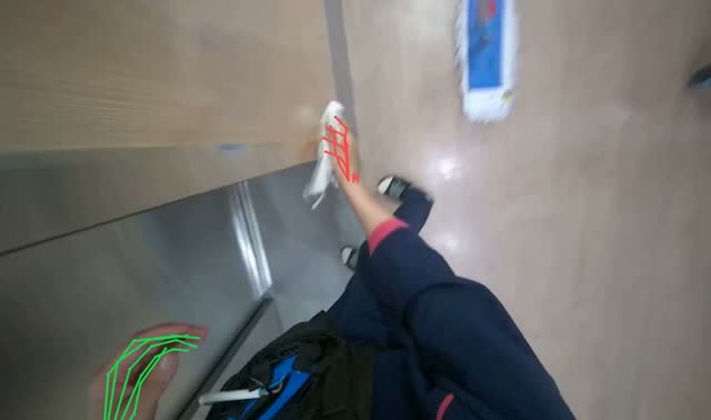 Wiping elevator exterior: egocentric robotics sample