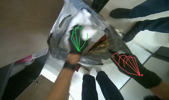 Organizing items into bags and cabinets: egocentric robotics sample