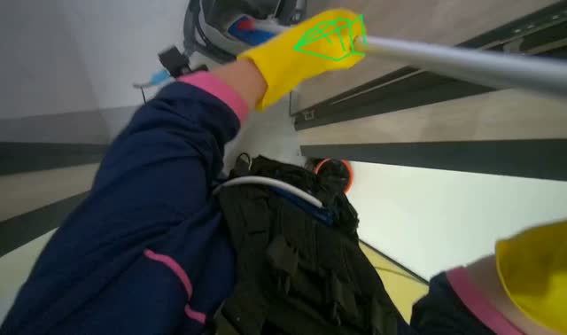 Mopping office floor: egocentric robotics sample