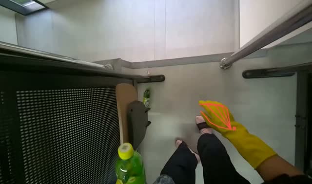 Picking up trash from classroom: egocentric robotics sample