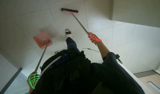 Sweeping office floor: egocentric robotics sample