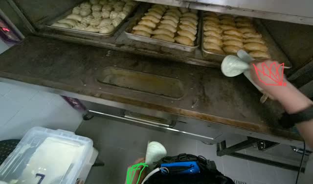Removing baked goods from oven: egocentric robotics sample