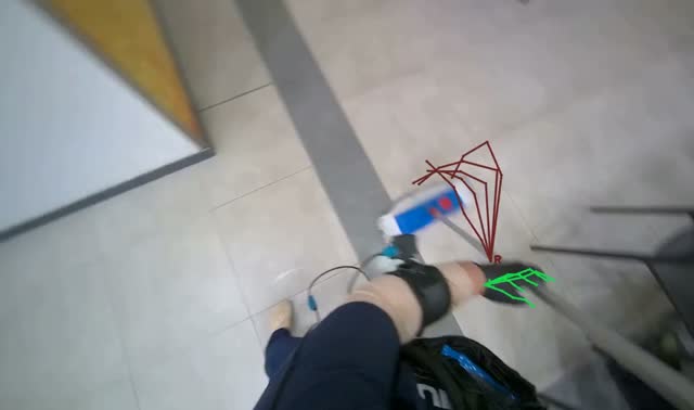 Mopping tiled floor: egocentric robotics sample