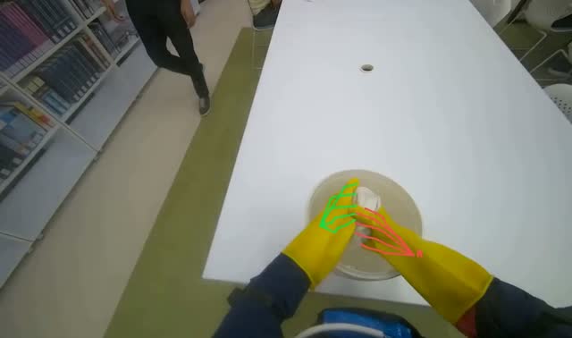Preparing cleaning supplies: egocentric robotics sample