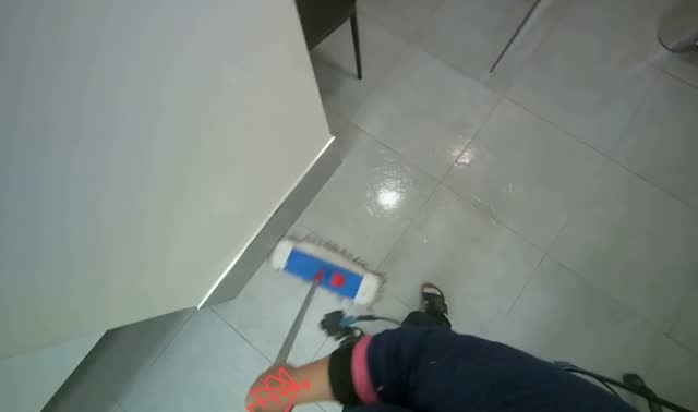 Mopping tiled floor: egocentric robotics sample