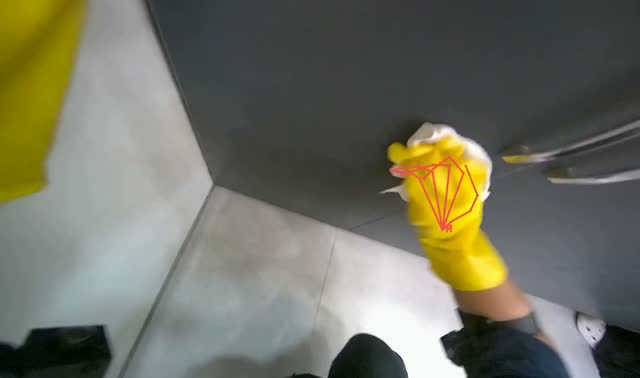 Wiping kitchen cabinets exterior: egocentric robotics sample
