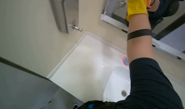 Wiping bathroom surfaces: egocentric robotics sample