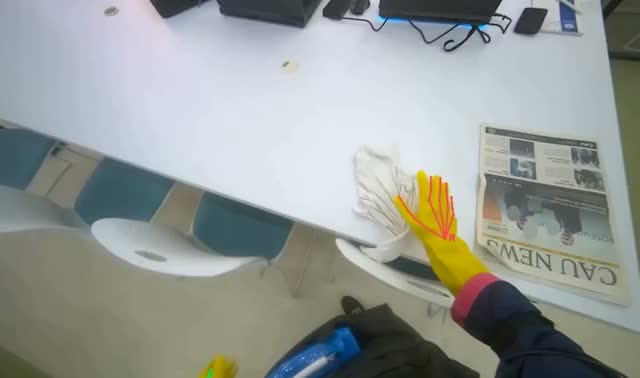 Cleaning table surface: egocentric robotics sample