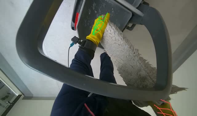 Mopping office floor: egocentric robotics sample
