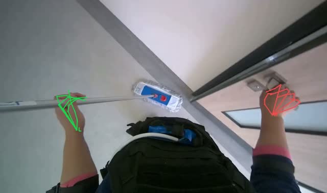 Mopping hallway floor: egocentric robotics sample