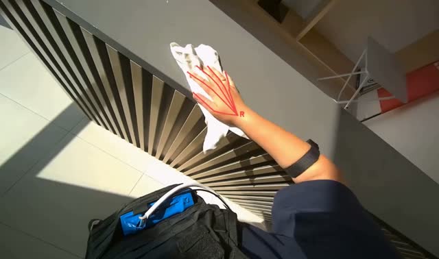 Wiping counter and window frames: egocentric robotics sample