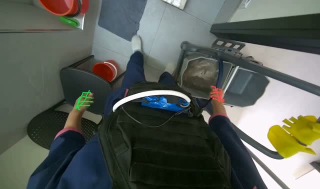 Preparing cleaning equipment: egocentric robotics sample