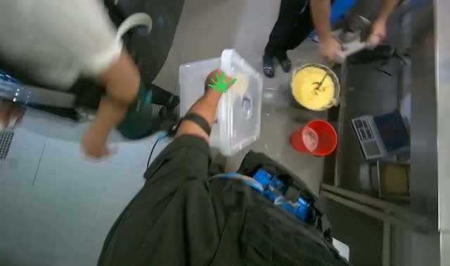 Carrying plastic containers: egocentric robotics sample