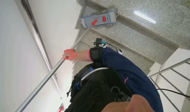 Mopping staircase floor: egocentric robotics sample