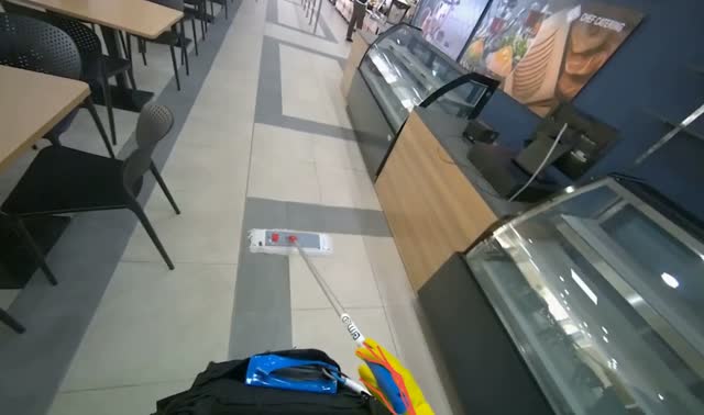 Mopping canteen floor: egocentric robotics sample