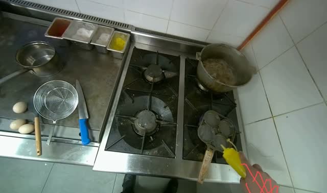 Cooking eggs on stove: egocentric robotics sample