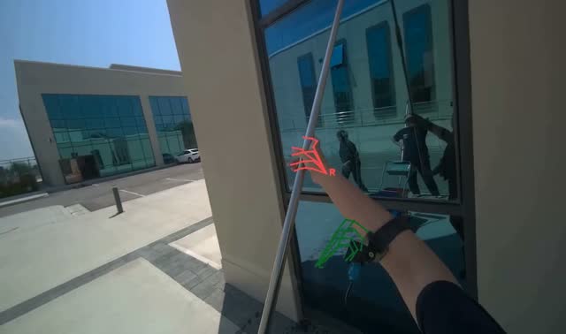 Cleaning building windows: egocentric robotics sample