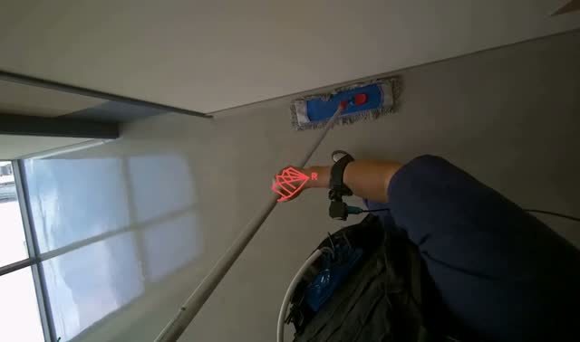 Mopping office floor: egocentric robotics sample