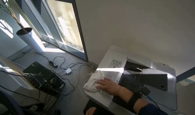 Cleaning office room: egocentric robotics sample