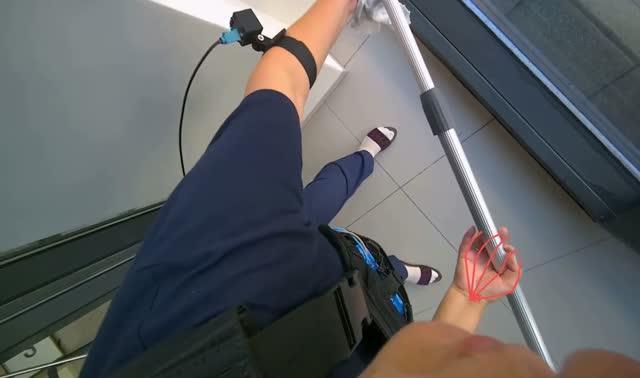 Wiping window frames with cloth: egocentric robotics sample