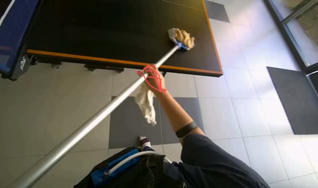 Cleaning ping pong table: egocentric robotics sample
