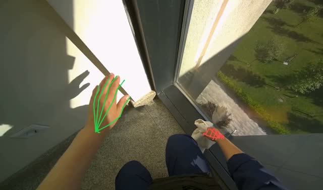 Wiping window frames: egocentric robotics sample
