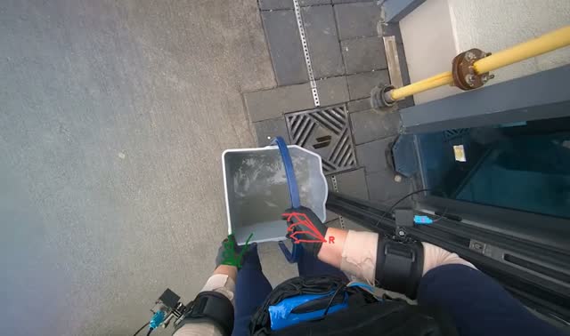 Emptying dirty water from buckets: egocentric robotics sample