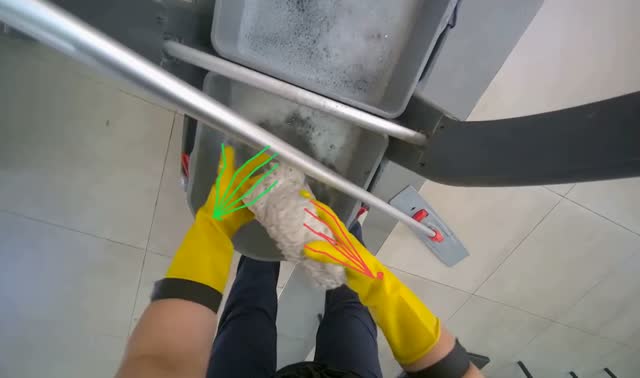 Managing cleaning equipment and items: egocentric robotics sample