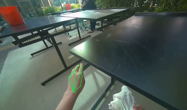 Wiping outdoor tables: egocentric robotics sample