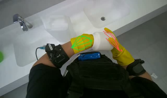 Preparing cleaning solution with tablets: egocentric robotics sample