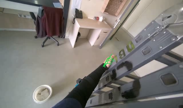 Setting up a ladder: egocentric robotics sample
