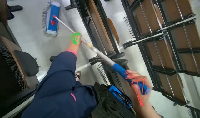 Cleaning lecture hall chairs: egocentric robotics sample