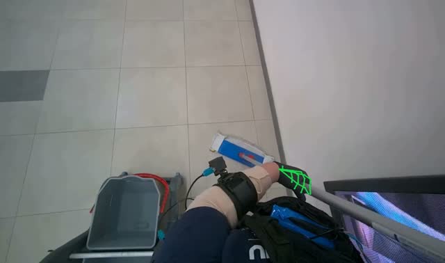 Mopping hallway floor: egocentric robotics sample