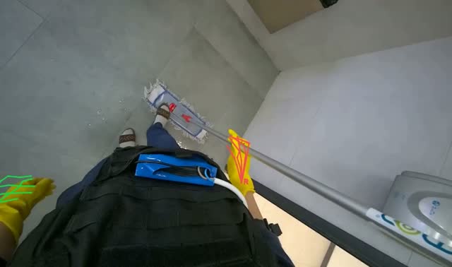 Cleaning restroom: egocentric robotics sample