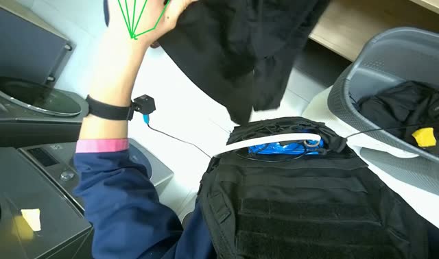 Sorting laundry into baskets: egocentric robotics sample