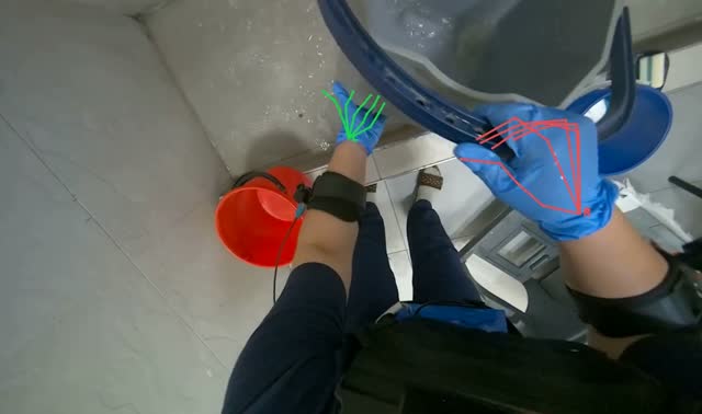 Emptying and rinsing mop buckets: egocentric robotics sample