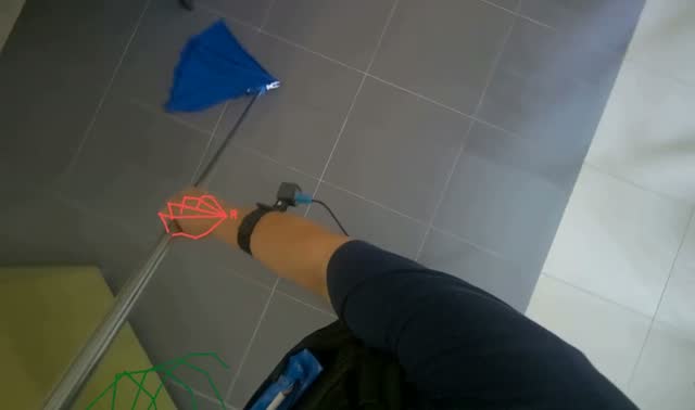 Mopping floor with string mop: egocentric robotics sample