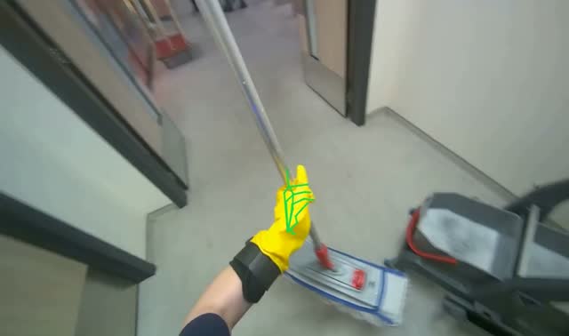 Preparing mop for cleaning: egocentric robotics sample