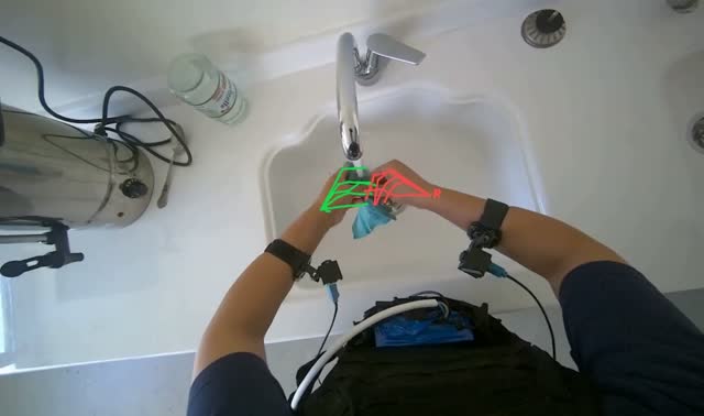 Wiping window sill: egocentric robotics sample