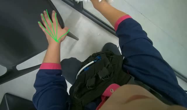 Wiping glass partition: egocentric robotics sample